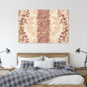 Botanische dromen in Tan Large Canvas Print (Insitu (Slaapkamer))