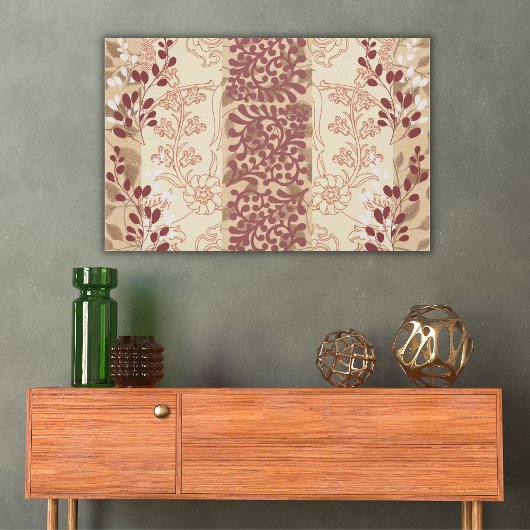 Botanische dromen in Tan Large Canvas Print