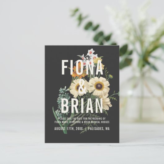 Botanische droom bruiloft Save the date Briefkaart (Staand voorkant)