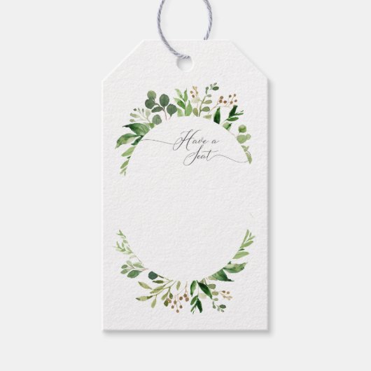 Botanische Droom Groen Gift Label Zitplaatsen Kaar Cadeaulabel (Voorkant)