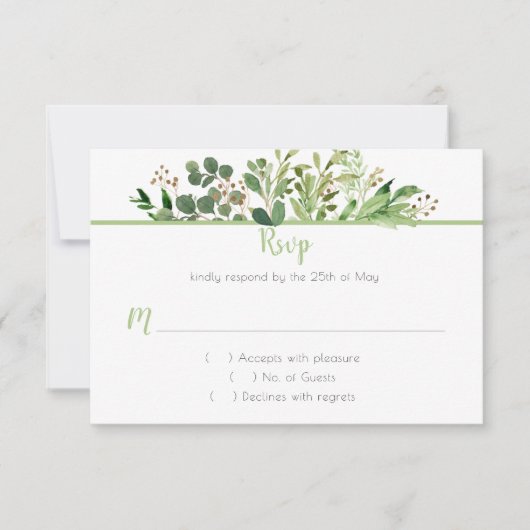 Botanische droom RSVP Kaartje (Voorkant)