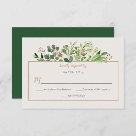 Botanische droom Rustic Greenery Bleek Ivory RSVP (Voorkant / Achterkant)