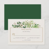 Botanische droom Rustic Greenery Bleek Ivory RSVP  Kaartje (Voorkant / Achterkant)