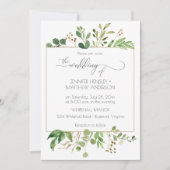 Botanische droomgroene en gouden bruine bladeren | kaart (Voorkant)