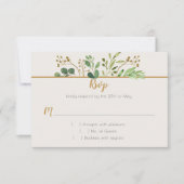 Botanische droomgroene gouden buds RSVP (Voorkant)