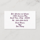 Botanische druiven, bessen en bloemen visitekaartje (Achterkant)