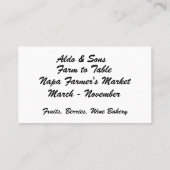 Botanische druiven en bessen Visitekaartje (Achterkant)