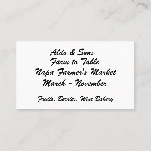 Botanische druiven en bessen Visitekaartje (Achterkant)