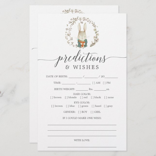  botanische dubbelzijdige Baby showers games (Voorkant / Achterkant)