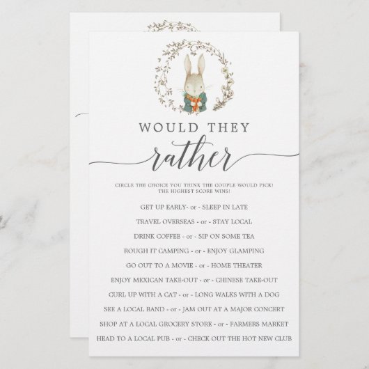  botanische dubbelzijdige Baby showers games (Voorkant / Achterkant)