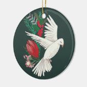 Botanische duif met kerstmis keramisch ornament (Links)