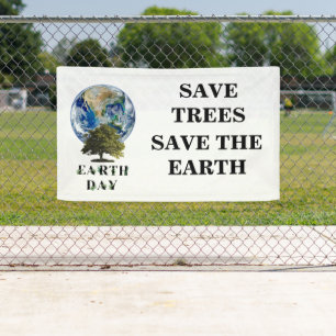 Botanische Earth Day Typografie Aangepaste banner