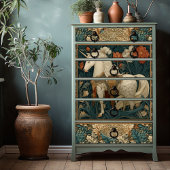  botanische eenhoorn art nouveau tissuepapier