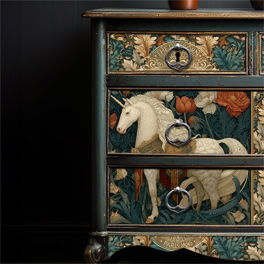  botanische eenhoorn art nouveau tissuepapier