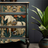  botanische eenhoorn art nouveau tissuepapier