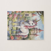 Botanische Eenhoorn Haven Gepersonaliseerde Meisje Legpuzzel (Horizontaal)