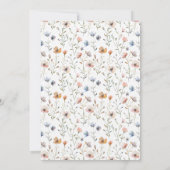 Botanische Eenvoudige Elegante Wildflower Boho Wed Kaart (Achterkant)