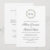 Botanische eenvoudige krans. Monogram. Elegante br Kaart (Voorkant / Achterkant)