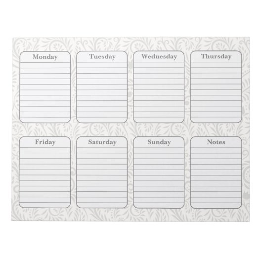 Botanische Eenvoudige Wekelijkse Planner Scheur we Notitieblok (Voorkant)