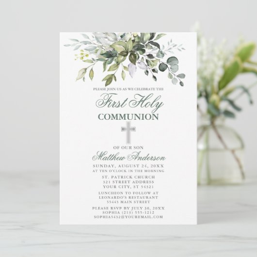 Botanische eerste gemeenschap Silver Sage Green Kaart (Staand voorkant)