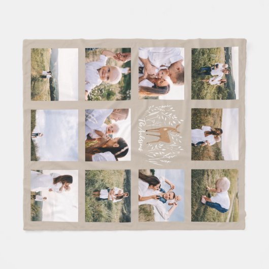 Botanische eiervernis van rendieren 11 foto modern fleece deken (Voorkant (Horizontaal))