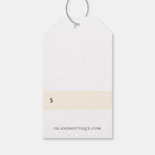 Botanische eiland Bloemen Teenslippers Prijs Label Cadeaulabel (Achterkant)