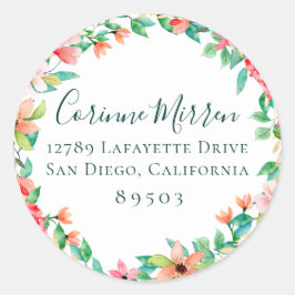 Botanische eiland Floral retour adres Sticker