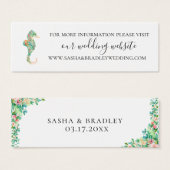 Botanische eiland Seahorse bruiloft Website Mini Visitekaartjes (Voorkant /achterkant)