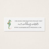 Botanische eiland Seahorse bruiloft Website Mini Visitekaartjes (Voorkant)