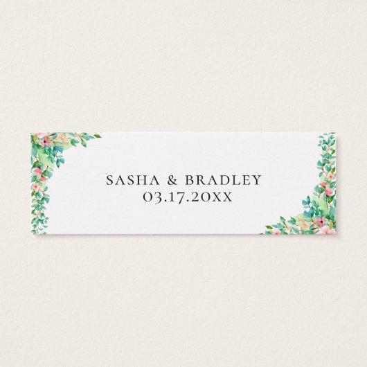 Botanische eiland Seahorse bruiloft Website Mini Visitekaartjes (Achterkant)