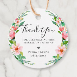 Botanische eilanden Floral Wreath Bedankjes Labels