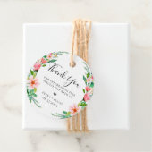 Botanische eilanden Floral Wreath Bedankjes Labels (In situ)