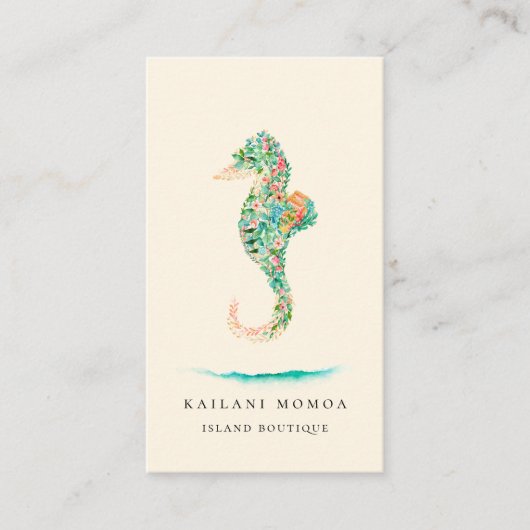Botanische eilanden Seahorse Blush Visitekaartje (Voorkant)