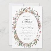 Botanische elastische Baby shower Kaart (Voorkant)