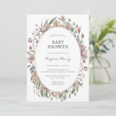 Botanische elastische Baby shower Kaart (Staand voorkant)