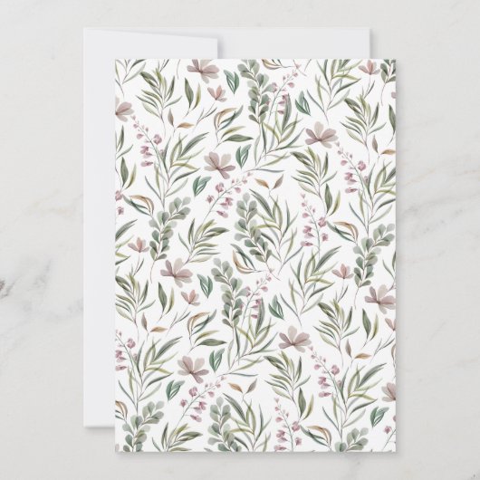 Botanische elastische Baby shower Kaart (Achterkant)