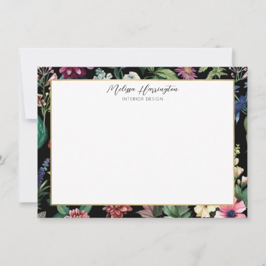  Botanische Elegance Designer Flat Notecard Notitiekaartje (Voorkant)