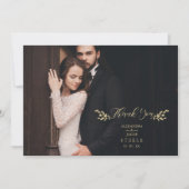 Botanische Elegant Branches Custom Photo Wedding Bedankkaart (Voorkant)