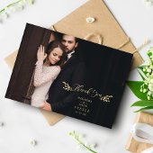 Botanische Elegant Branches Custom Photo Wedding Bedankkaart