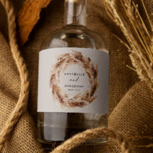 botanische elegant cha likeurfles etiket