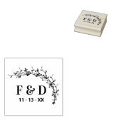 Botanische Elegant Garland Initialen Weddenschap Rubberstempel (Gestempeld)