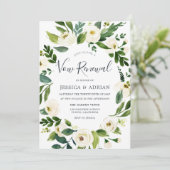 Botanische Elegant Wreath Garden Vow Renewal Kaart (Staand voorkant)