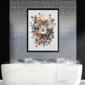 Botanische Elegante 3D-bloemkunst Canvas Afdruk
