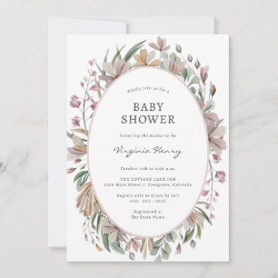 Botanische Elegante Baby Shower Uitnodiging