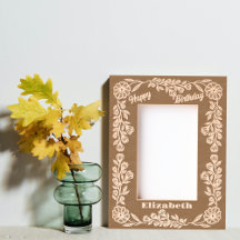 Botanische Elegante Bloemen Grens Verjaardag & Naa