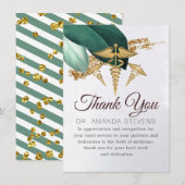 Botanische elegante dokter | Verpleegkundige bedan Bedankkaart (Voorkant / Achterkant)