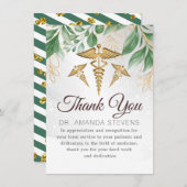 Botanische elegante dokter | Verpleegkundige bedan Bedankkaart (Voorkant / Achterkant)