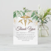 Botanische elegante dokter | Verpleegkundige bedan Bedankkaart (Staand voorkant)