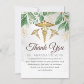 Botanische elegante dokter | Verpleegkundige bedan Bedankkaart (Voorkant)