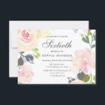 Botanische elegante Floral 60th Birthday Invite Kaart<br><div class="desc">Botanische Elegant Floral 60th Birthday Party Invitation. Prachtige roze bloemen die collectie in Niche en Nest store Design Courtesy van www.createthecut.com aanpassen</div>